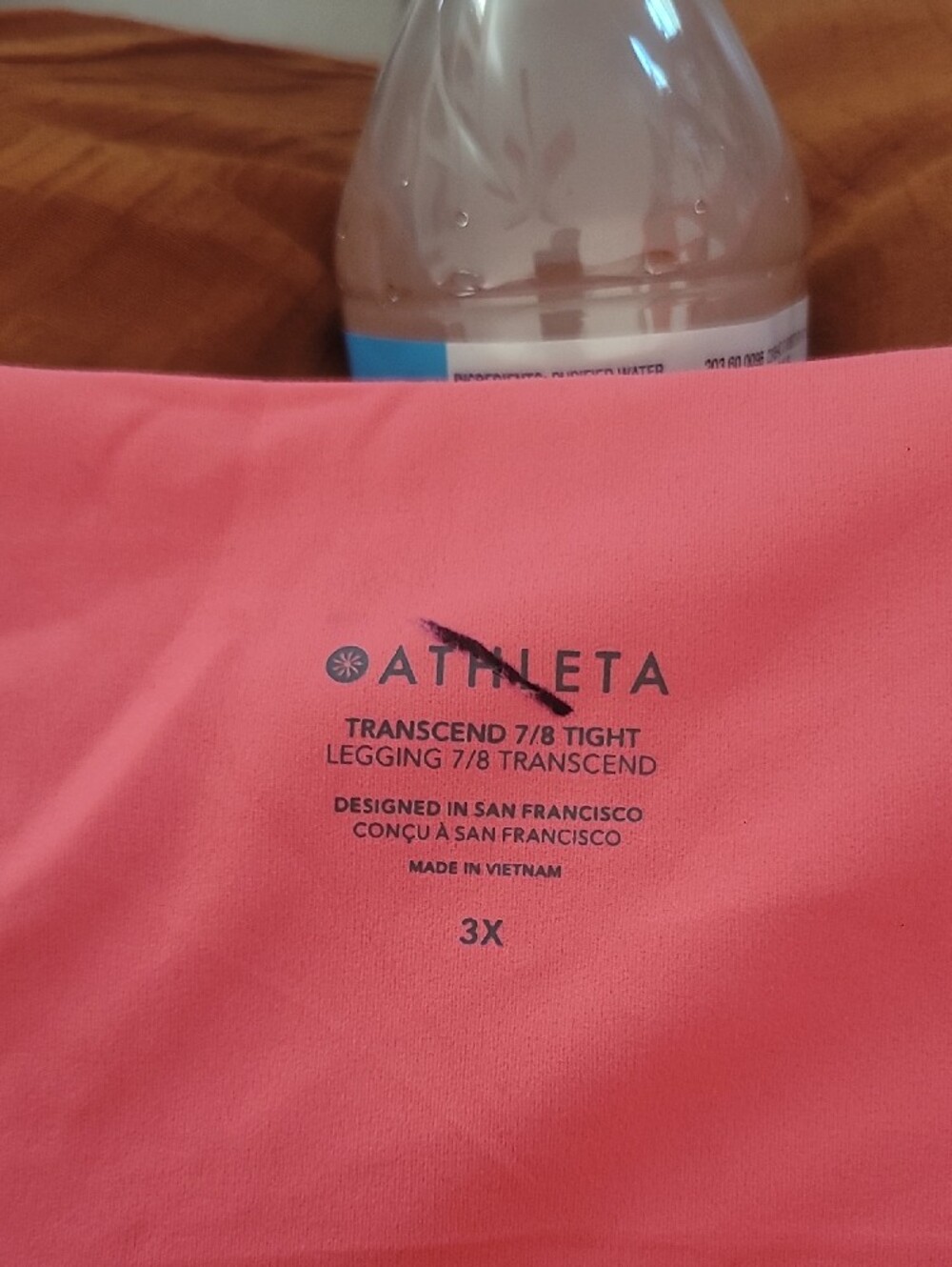 NWT ATHLETA Transcend 7/8 Tight Leggings High Waist Coral Pink Size 3XL - Picture 3 of 5